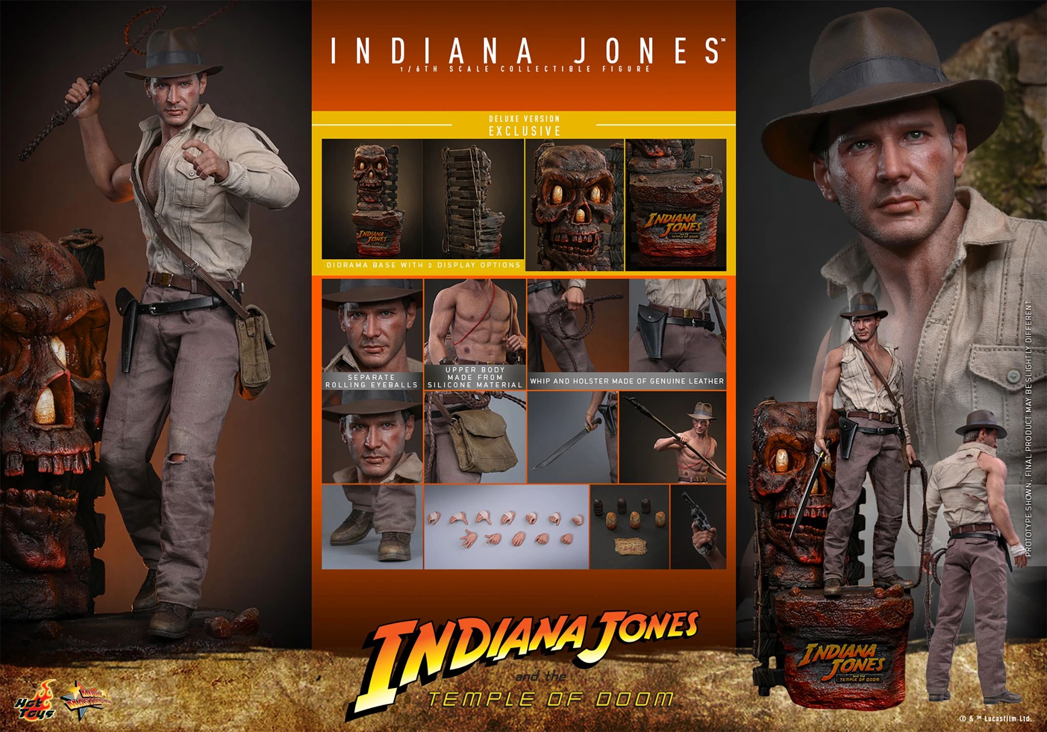 PRE-ORDER Hot Toys Indiana Jones and the Temple of Doom Indiana Jones (Deluxe Version) 1/6 Scale Collectible IMPORT STOCK