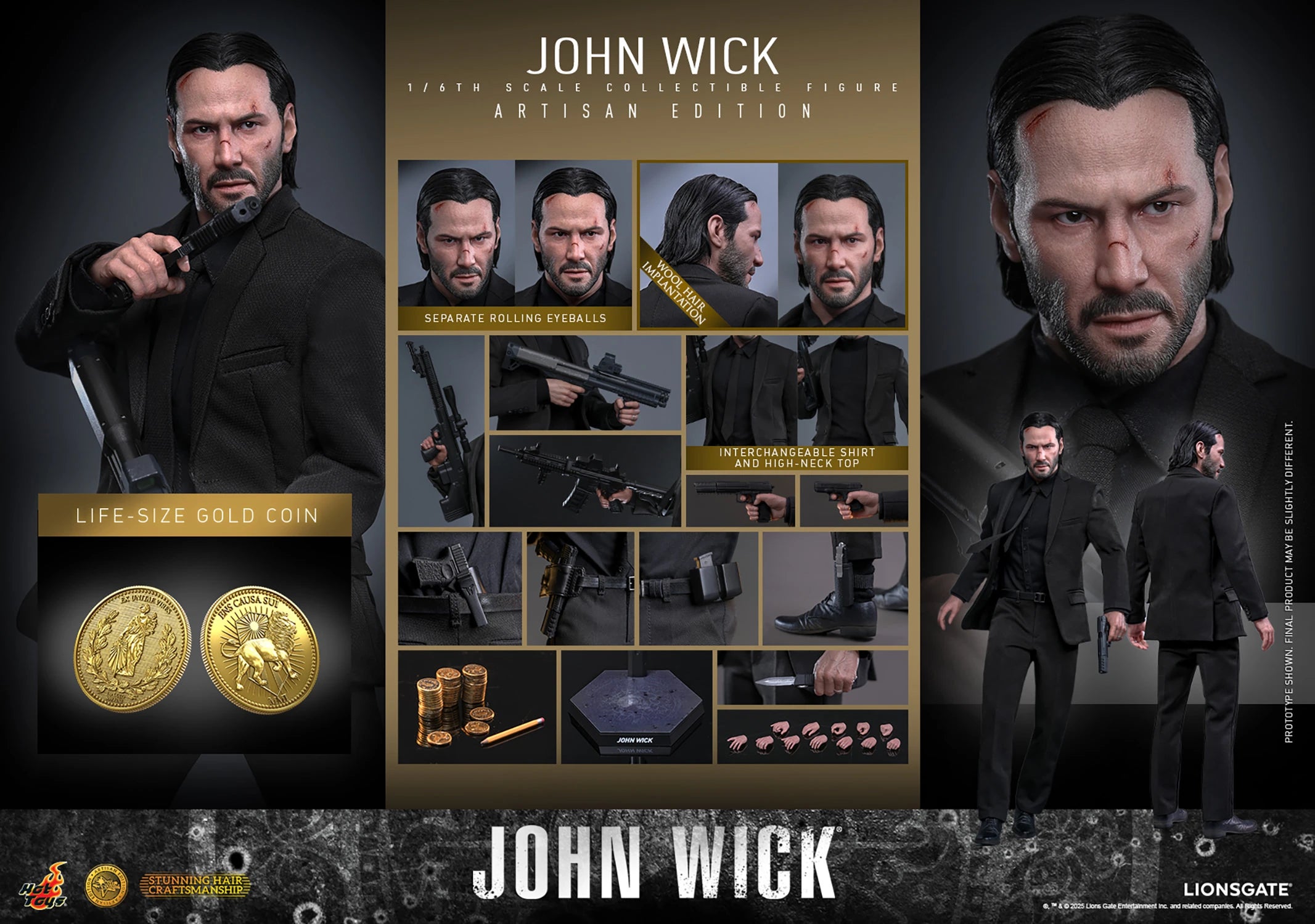 Hot Toys MMS833AE John Wick Artisan Edition 1/6 Scale Collectible Figure IMPORT STOCK