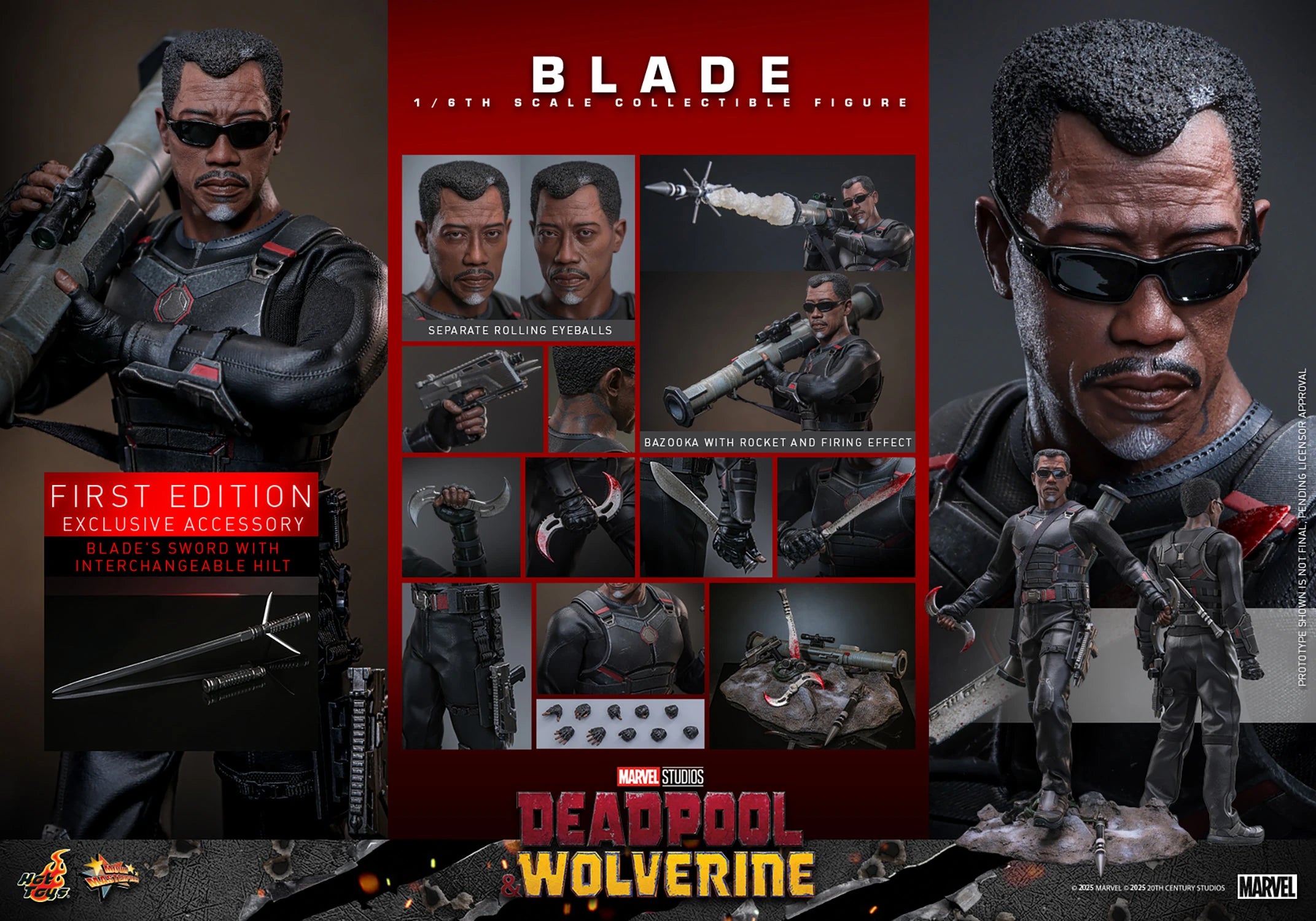 Hot Toys Deadpool and Wolverine Blade First Edition Version 1/6 Scale Collectible Figure IMPORT STOCK
