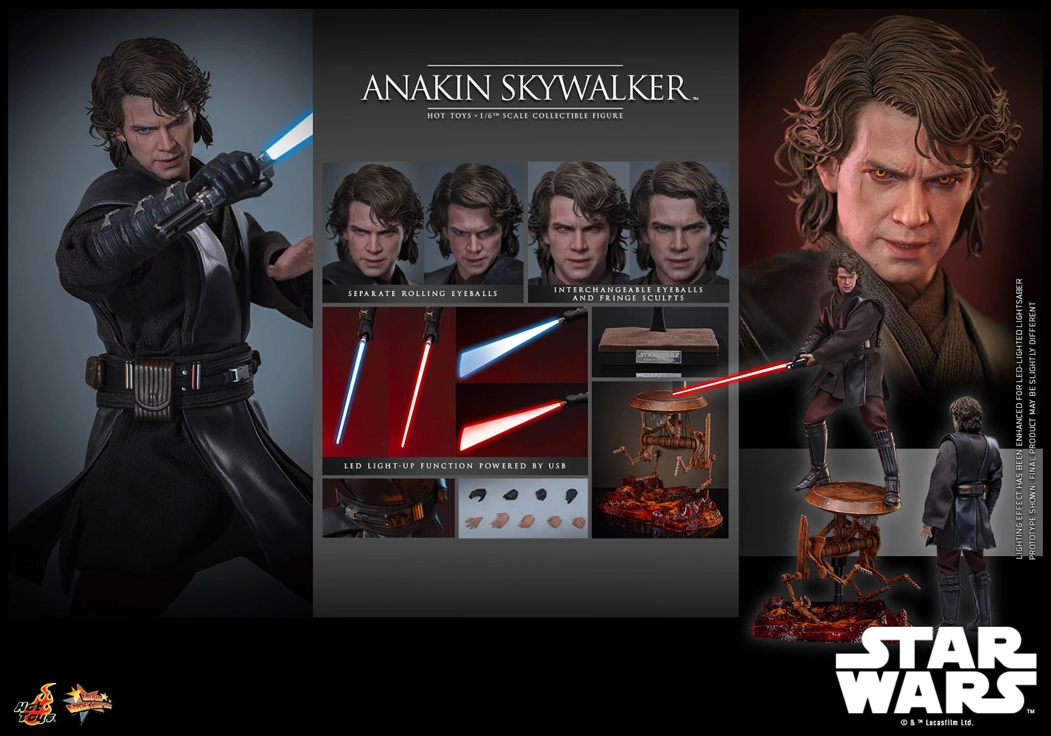 PRE-ORDER Hot Toys Star Wars Revenge of the Sith Anakin Skywalker MMS839 1/6 Scale Collectible Figure IMPORT STOCK