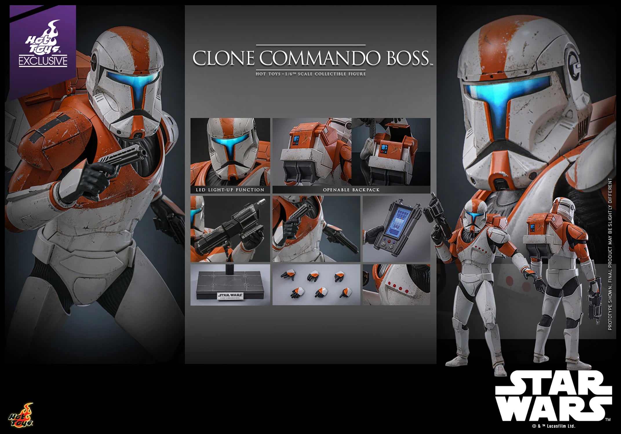 Hot Toys Exclusive Star Wars Clone Commando Boss 1/6 Scale Collectible Figure IMPORT STOCK