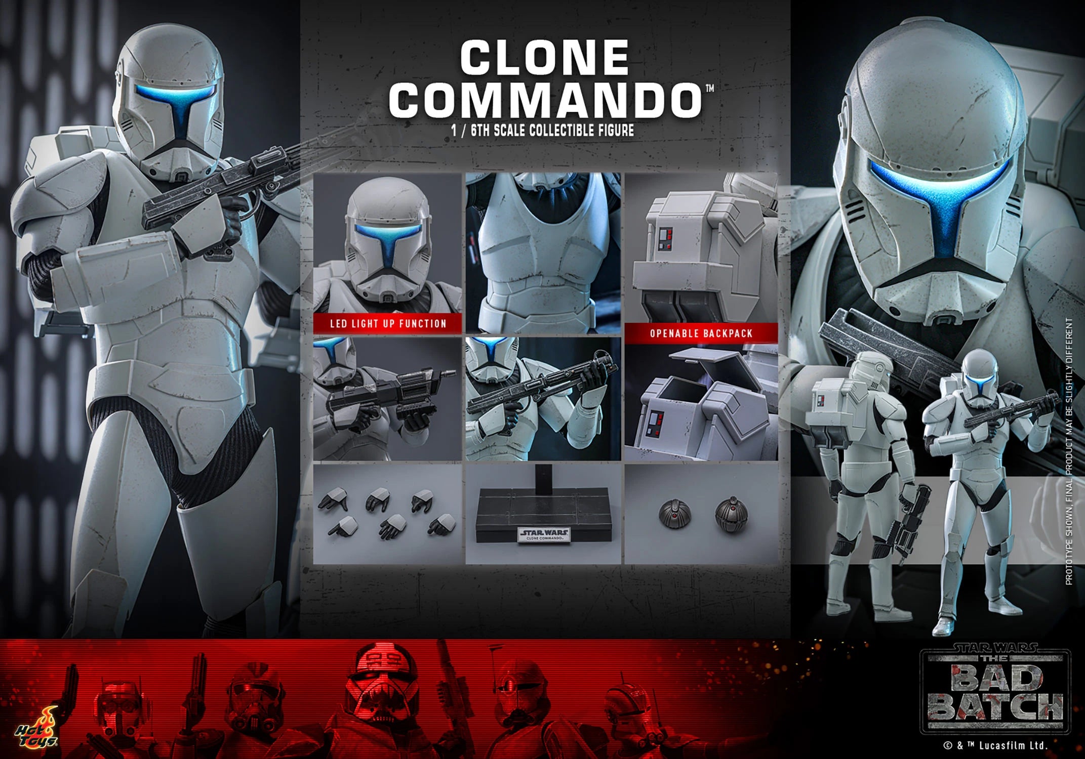 Hot Toys Star Wars Clone Commando TMS131 1/6 Scale Collectible Figure IMPORT STOCK