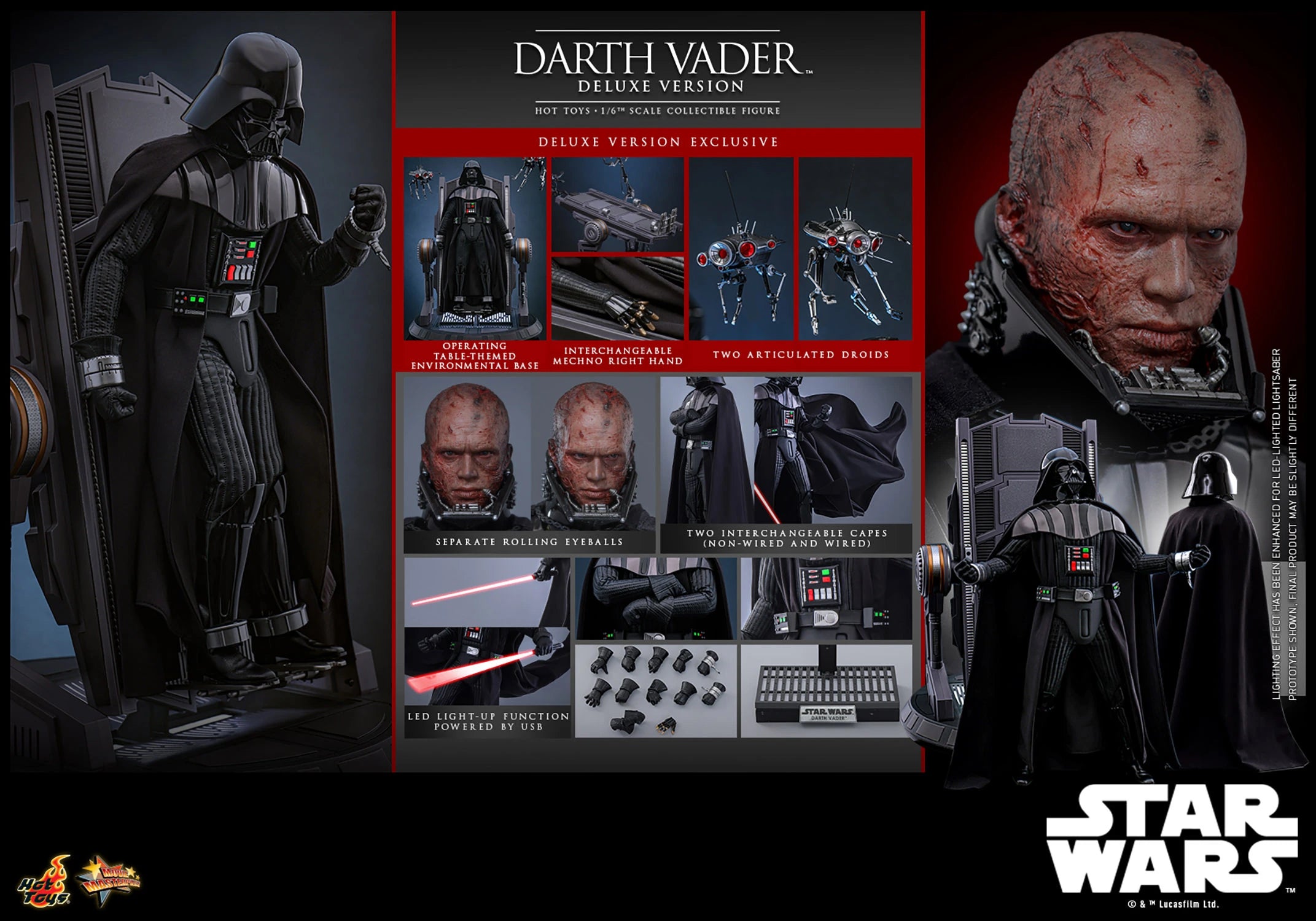 PRE-ORDER Hot Toys Star Wars Revenge of the Sith Darth Vader Deluxe Version 1/6 Scale Collectible Figure