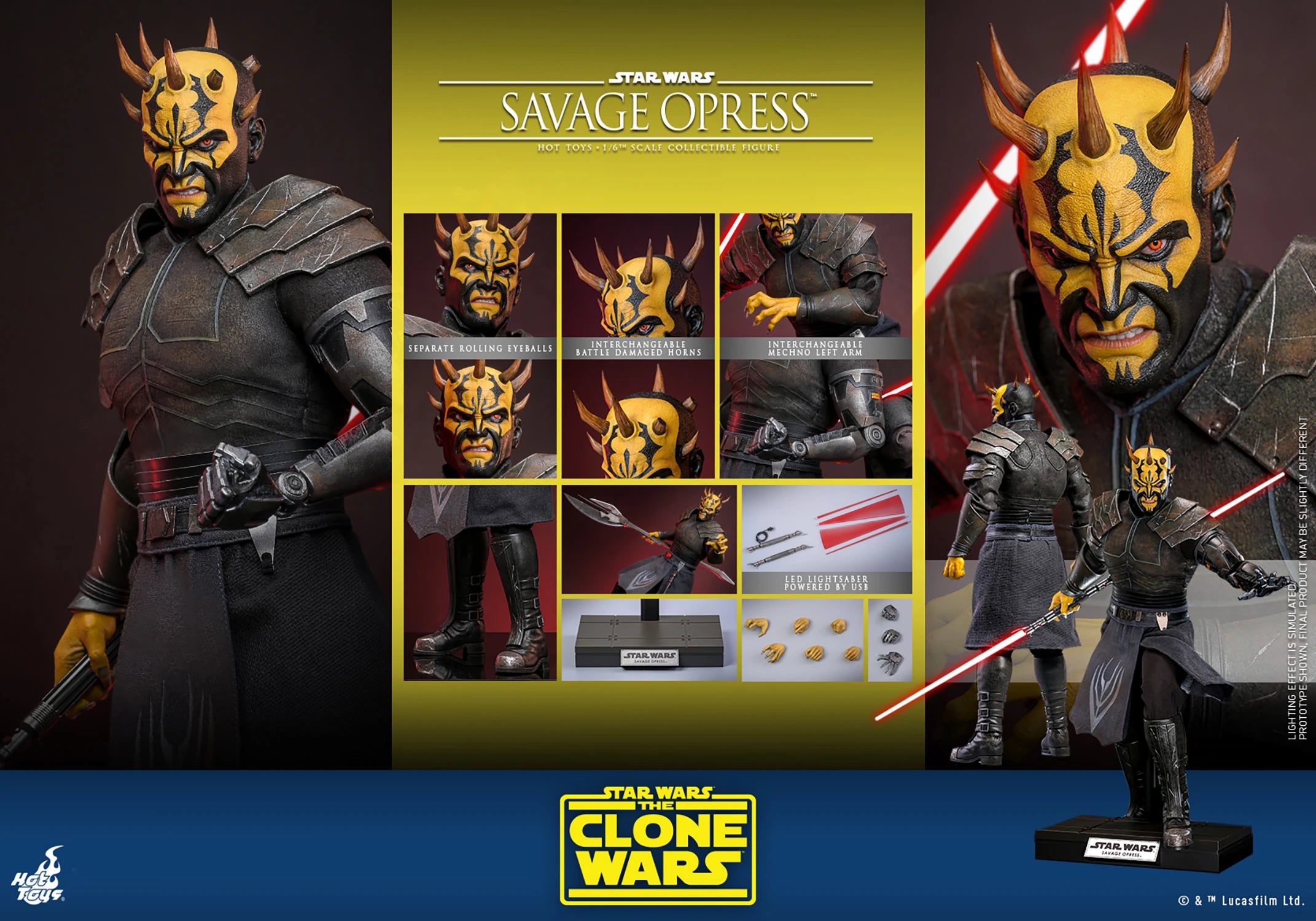 Hot Toys Star Wars The Clone Wars Savage Opress 1/6 Scale Collectible Figure IMPORT STOCK