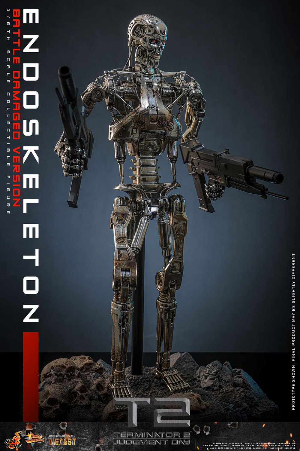PRE-ORDER Hot Toys Terminator 2 Judgment Day Endoskeleton (Battle Damage Version) 1/6 Scale Collectible Figure IMPORT STOCK