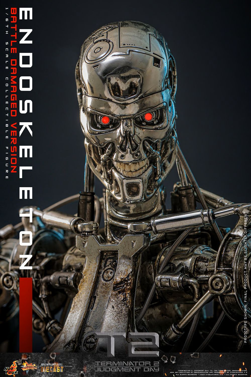 PRE-ORDER Hot Toys Terminator 2 Judgment Day Endoskeleton (Battle Damage Version) 1/6 Scale Collectible Figure IMPORT STOCK