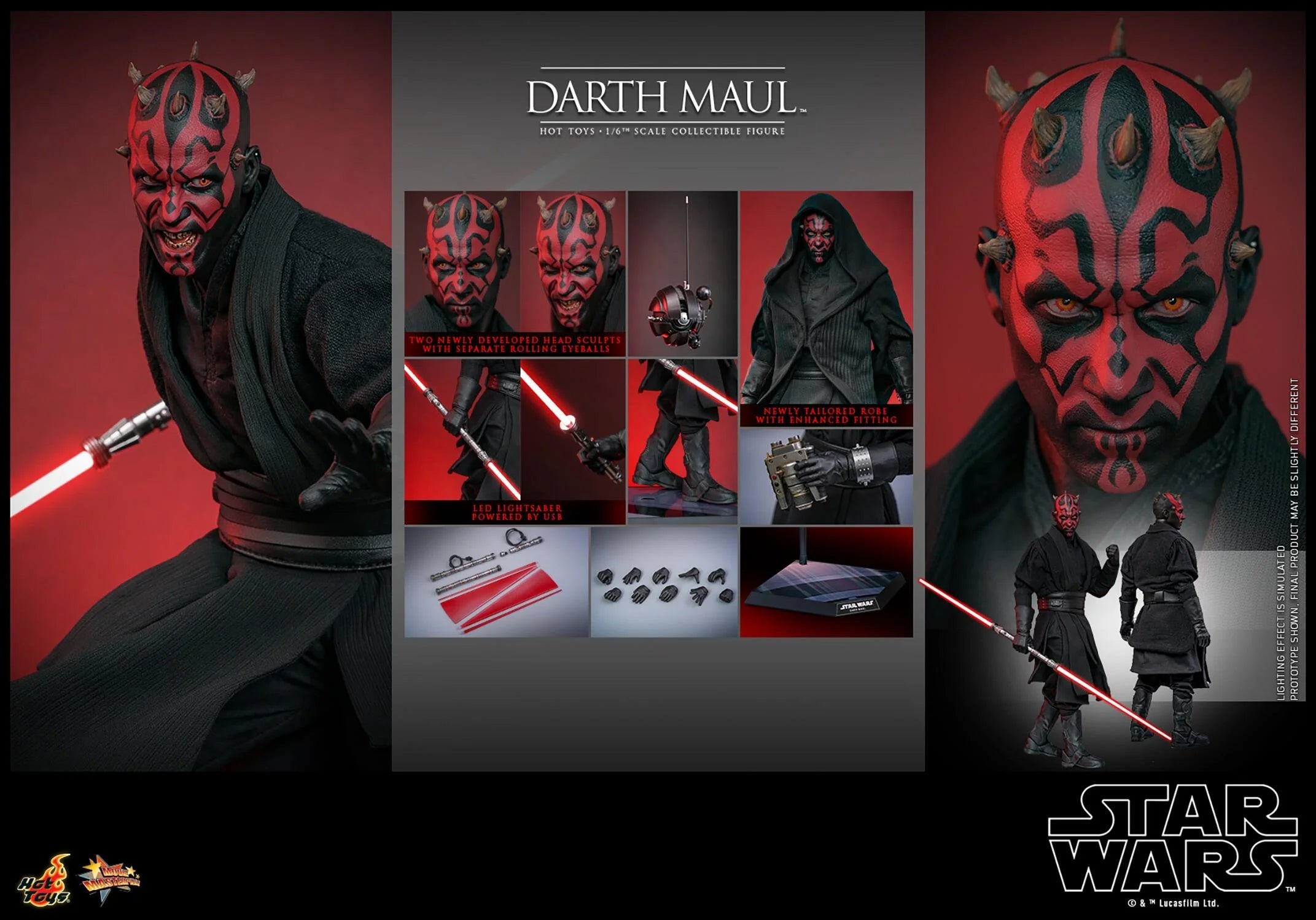 Hot Toys Star Wars Darth Maul MMS748 1/6 Scale Collectible Figure IMPORT STOCK