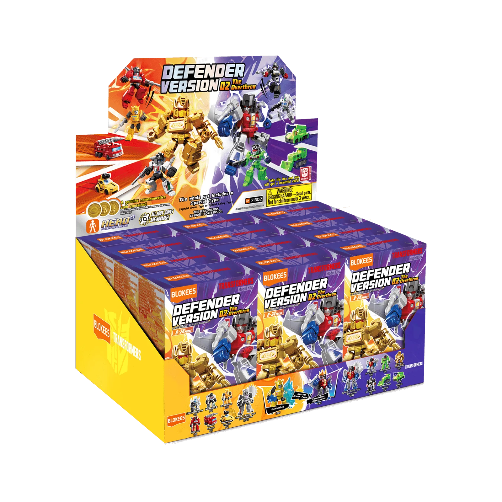 Transformers Blokees 7cm Defender Version 02 The Overthrow BOX OF 12 FIGURES