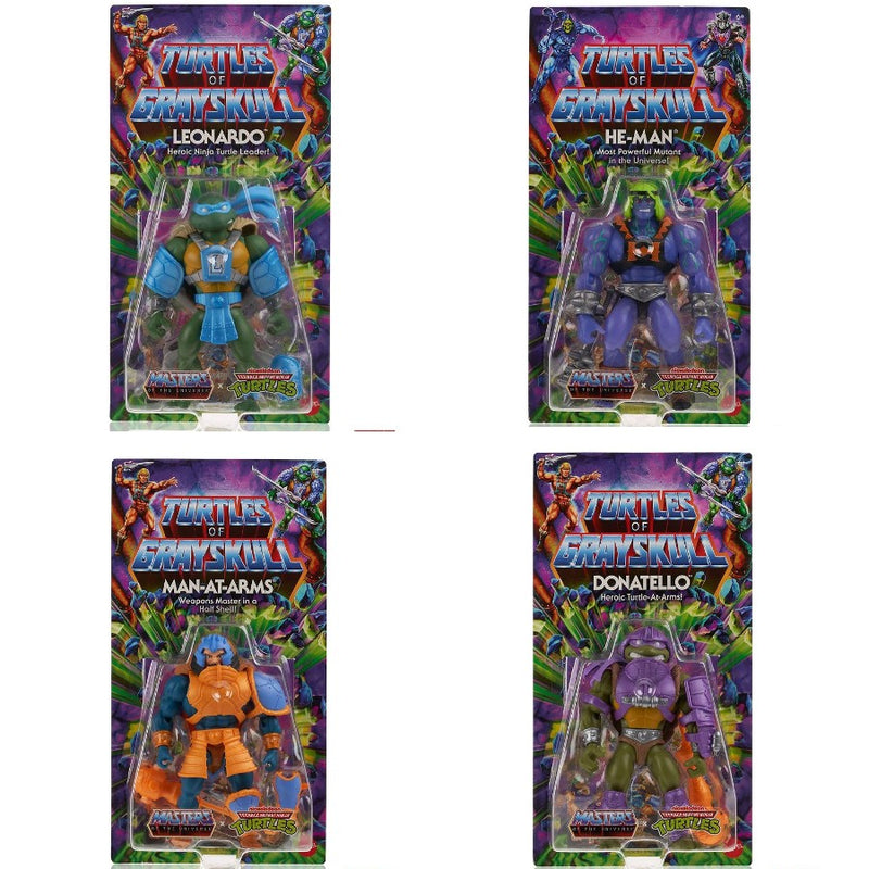 Turtles of Grayskull Wave 1 Set of 4 - Leonardo, Donatello, Man-At-Arms & He-Man
