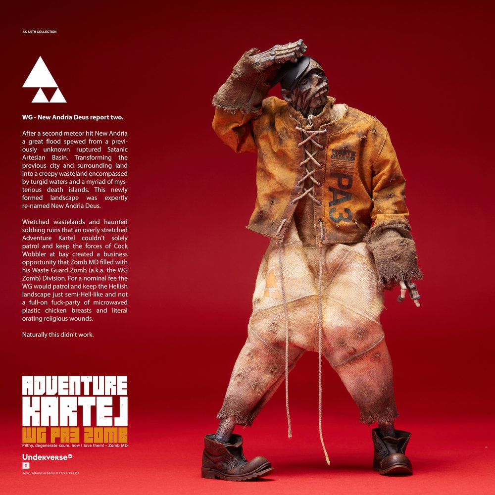 Ashley Wood Underverse Adventure Kartel Waste Guard WG PA3 Zomb 1/6 Scale Collectible Figure