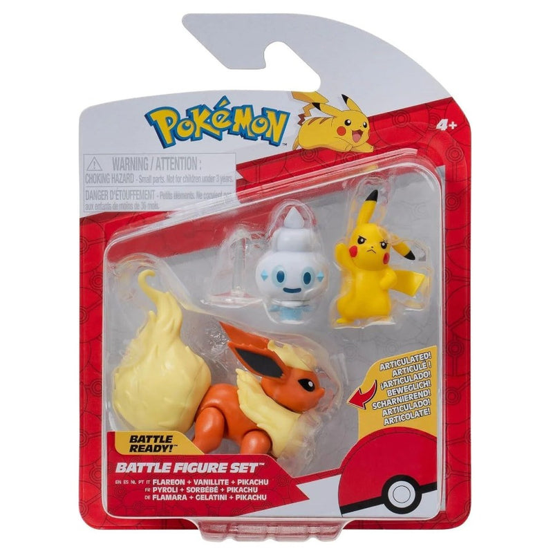 Pokemon Battle Figure Set Flareon, Vanillite & Pikachu
