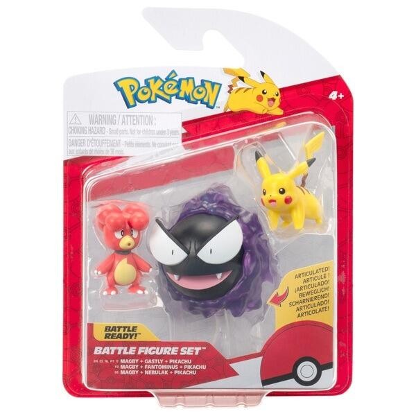 Pokemon Battle Figure Set Magby, Gastly & Pikachu
