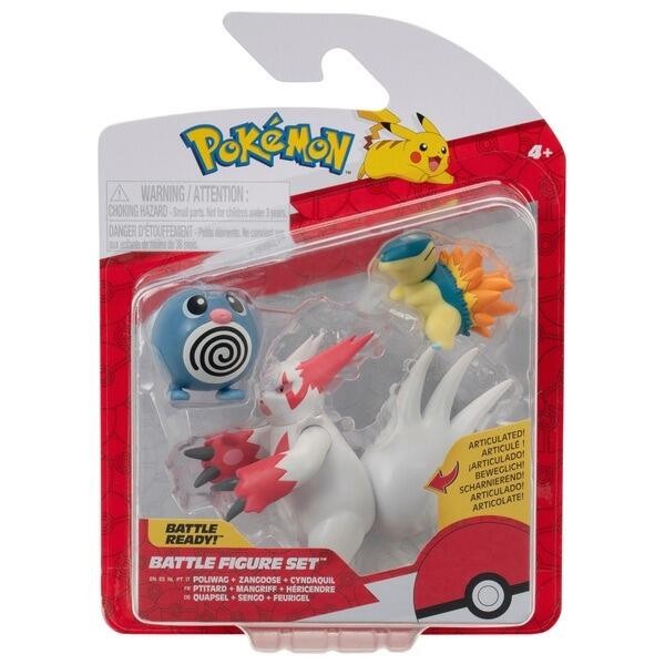Pokemon Battle Figure Set Poliwag, Zangoose & Cyndaquil