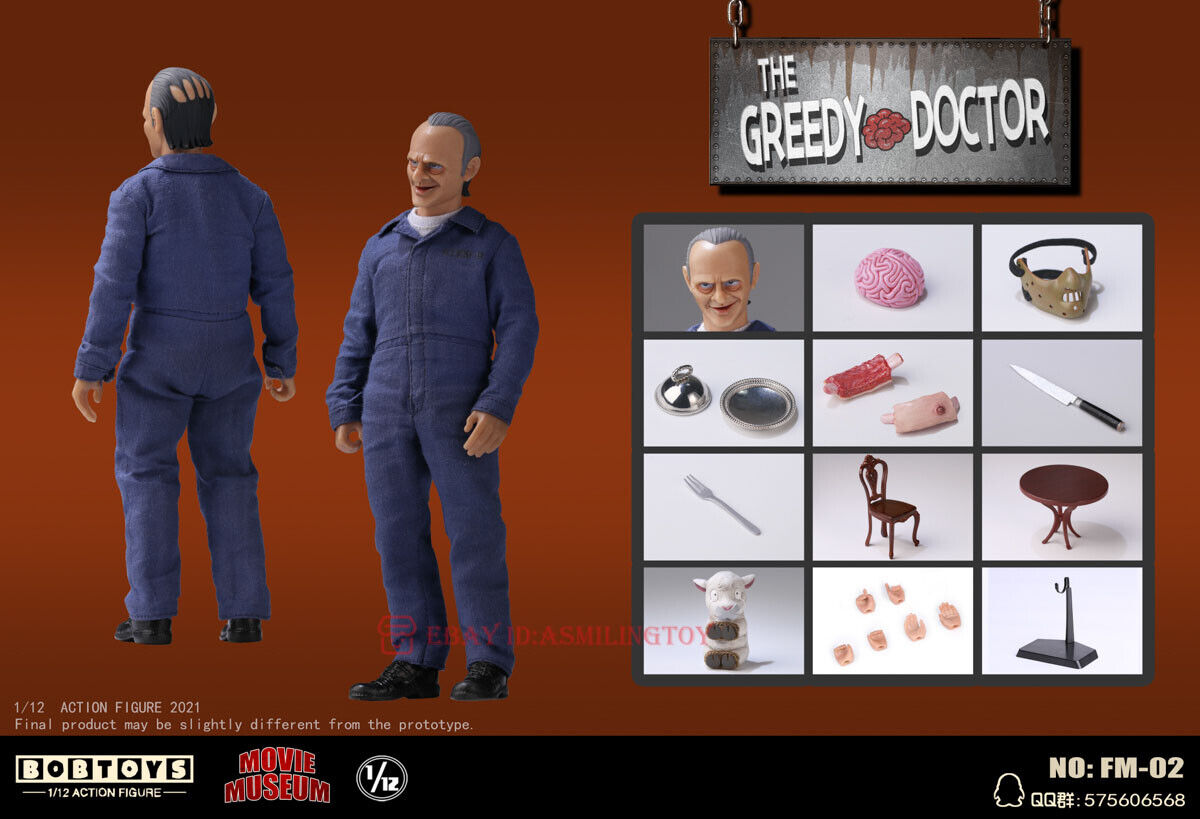 Bobtoys Greedy Doctor 1/12 Action Figure Hannibal Lecter