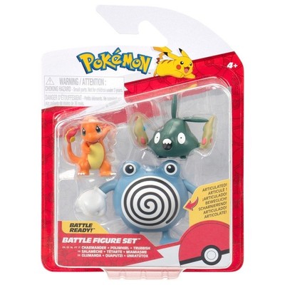 Pokemon Battle Figure Set Charmander, Poliwhirl & Trubbish