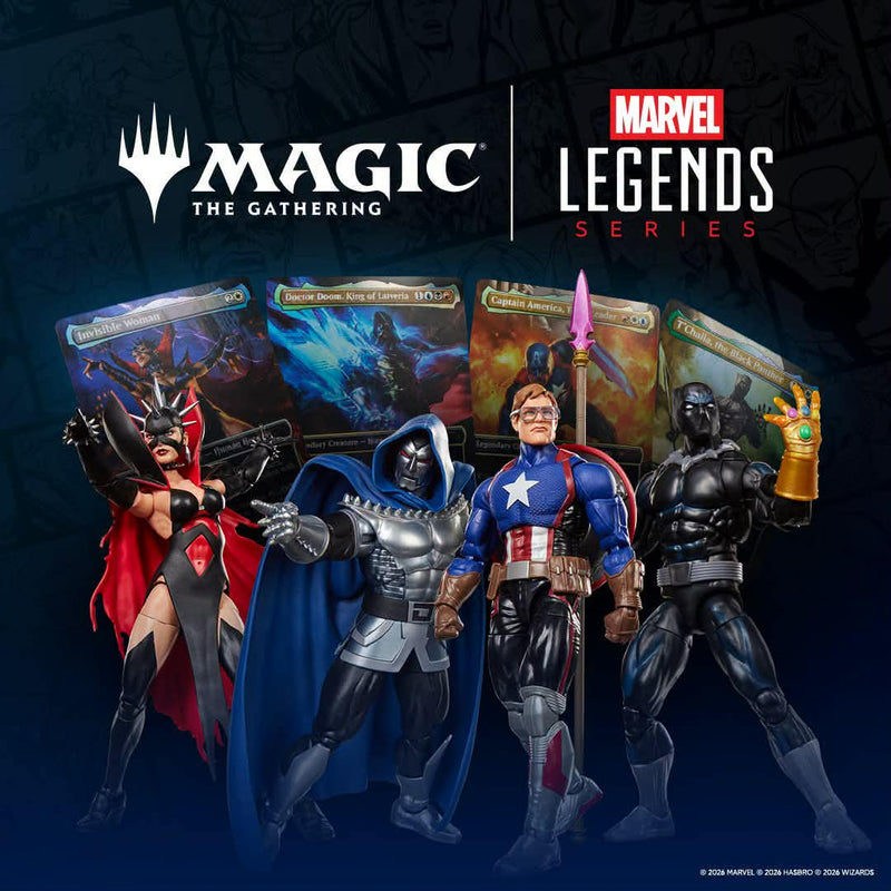 PRE-ORDER Marvel Legends Magic The Gathering Wave 2 Set Of 4 - Captain America, Invisible Woman, Doom & Black Panther