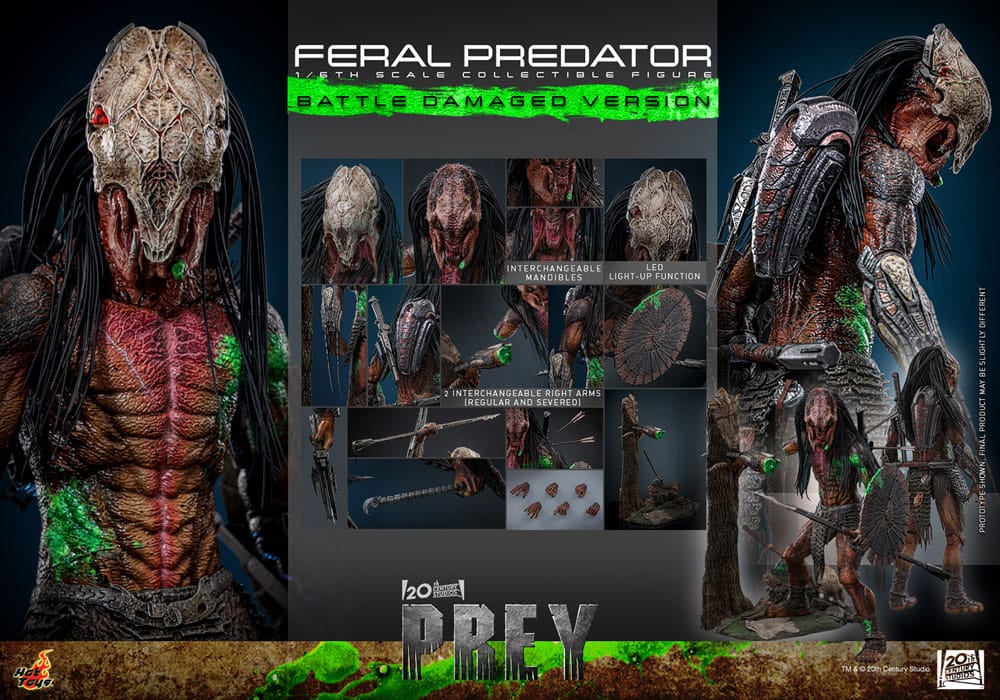 PRE-ORDER Hot Toys Feral Predator Battle Damaged Version 1/6 Scale Collectible IMPORT STOCK