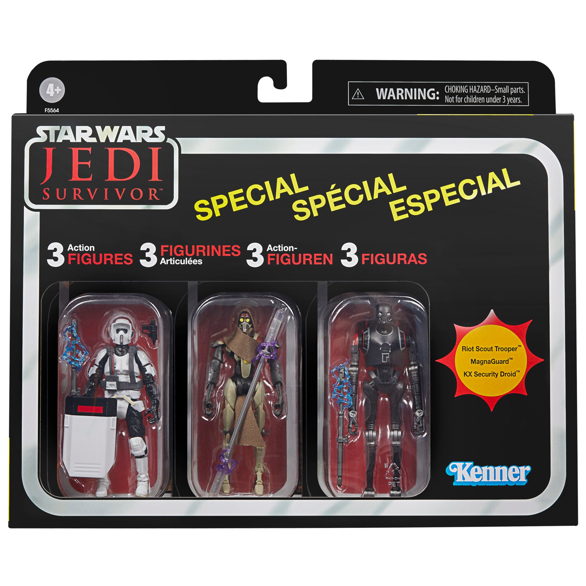 Star Wars Vintage Collection Jedi Survivor 3 Pack - Riot Scout Trooper, Magnaguard and KX Security Droid