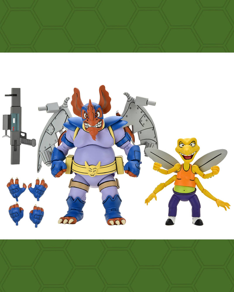 Neca Teenage Mutant Ninja Turtles Cartoon Wingnut and Screwloose 2-Pack 7" Scale Action Figures
