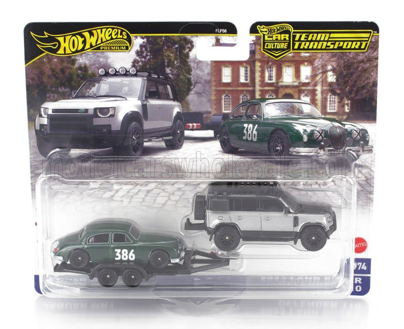 Hot Wheels Premium Car Culture Team Transport Jaguar MK1 & / 2023 Land Rover Defender 110