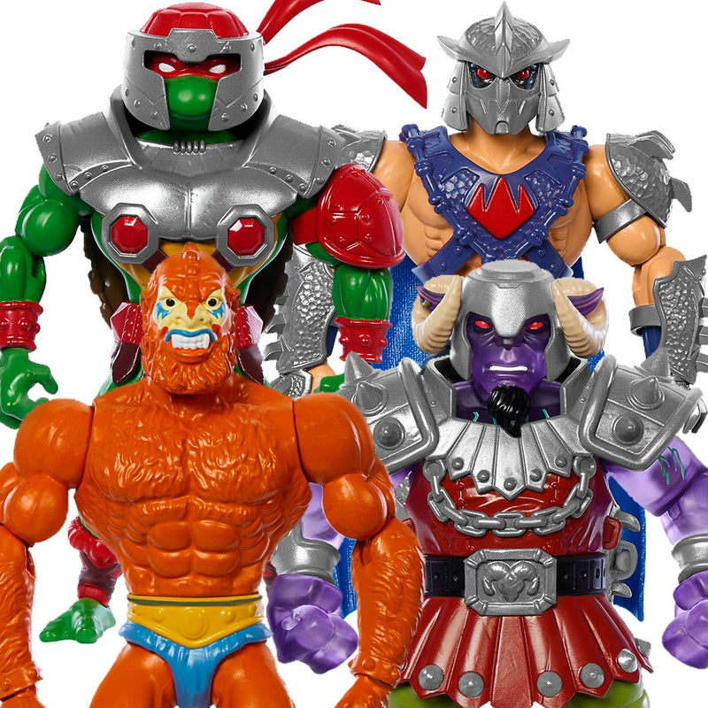 Turtles of Grayskull Wave 2 Set of 4 - Ram Man, Beast Man, Shredder & Raphael