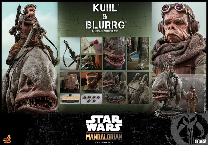 Hot Toys Star Wars The Mandalorian Kuiil and Blurgg 1/6 Scale Collectible Figure Set