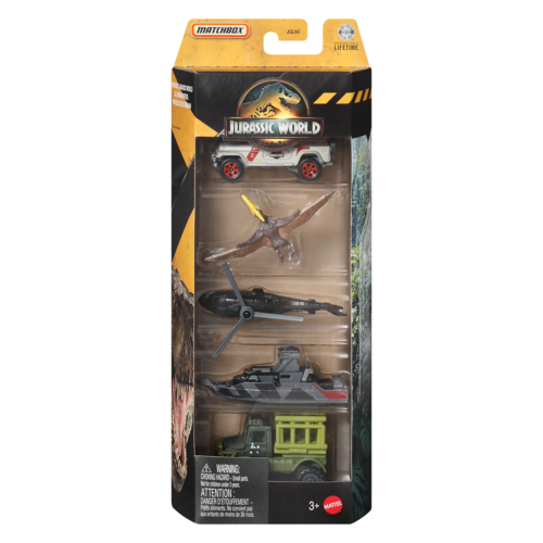 Matchbox Jurassic World 5 Pack - 4 Vehicles & Dinosaur – In Demand Toys
