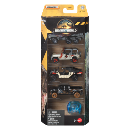 Matchbox Jurassic World 5 Pack - 4 Vehicles & Gyrosphere – In Demand Toys
