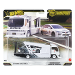 Hot Wheels Premium Car Culture Team Transport '07 Honda Civic Type R & Kousoku Hauler Camion De Transport