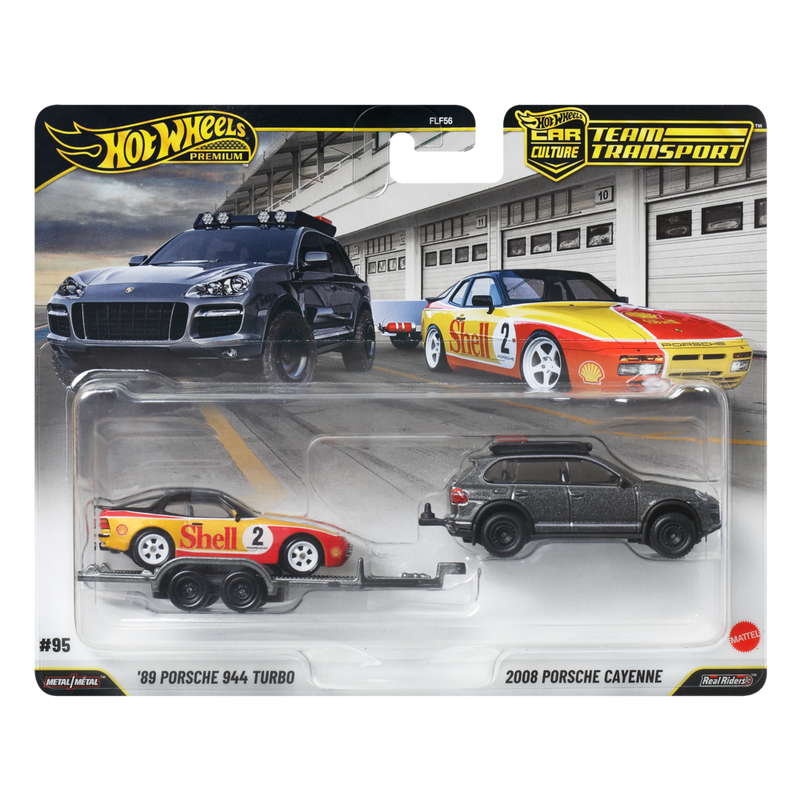 Hot Wheels Premium Car Culture Team Transport '89 Porsche 944 Turbo & 2008 Porsche Cayenne