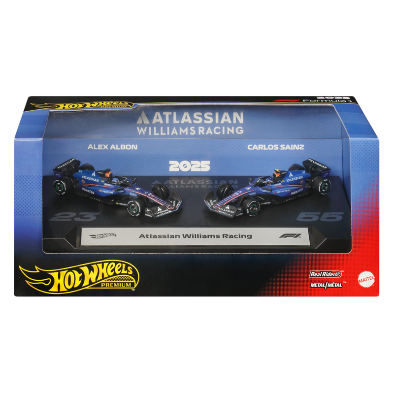Hot Wheels Premium Formula 1 2025 Atlassian Williams Racing Team - Alex Albon & Carlos Sainz