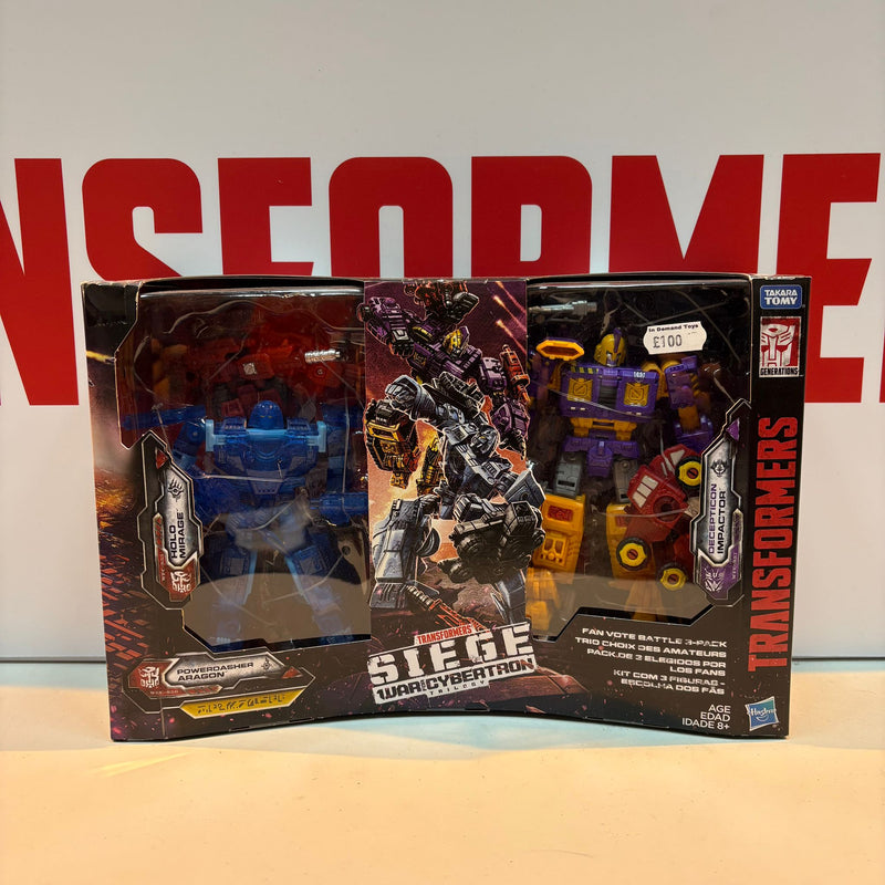 Transformers Siege Powerdasher Aragon, Holo Mirage & Impactor