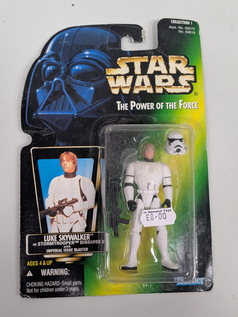 Star Wars The Power Of The Force Luke Skywalker in Stormtrooper Disguise with Imperial Issue Blaster (Collection 1)