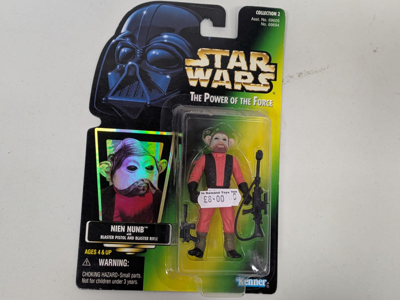 Star Wars The Power Of The Force Nien Nunb with Blaster Pistol and Blaster Rifle (Collection 2)