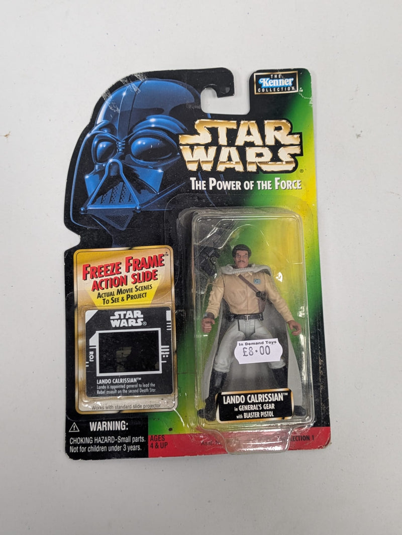 Star Wars The Power Of The Force Lando Calrissian in General's Gear with Blaster Pistol Freeze Frame Action Slide (Collection 1) (Copy)