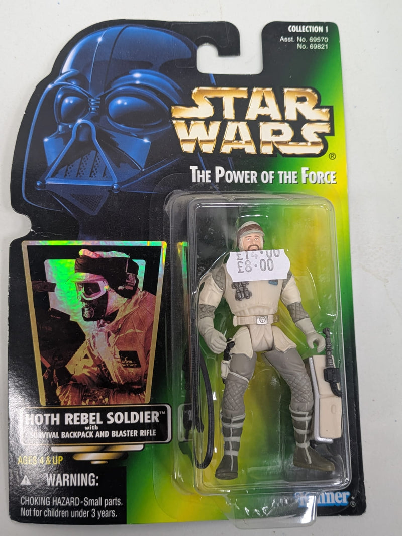 Star Wars The Power Of The Force Hoth Rebel Soldier Survival Backpack and Blaster Rifle (Collection 1) (C)