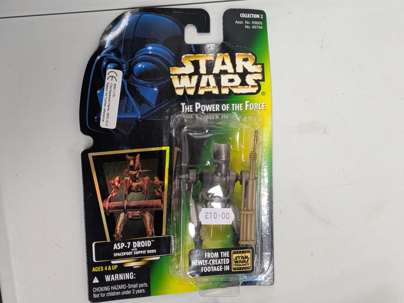 Star Wars The Power Of The Force ASP-7 Droid with Spaceport Supply Rods (Collection 2)