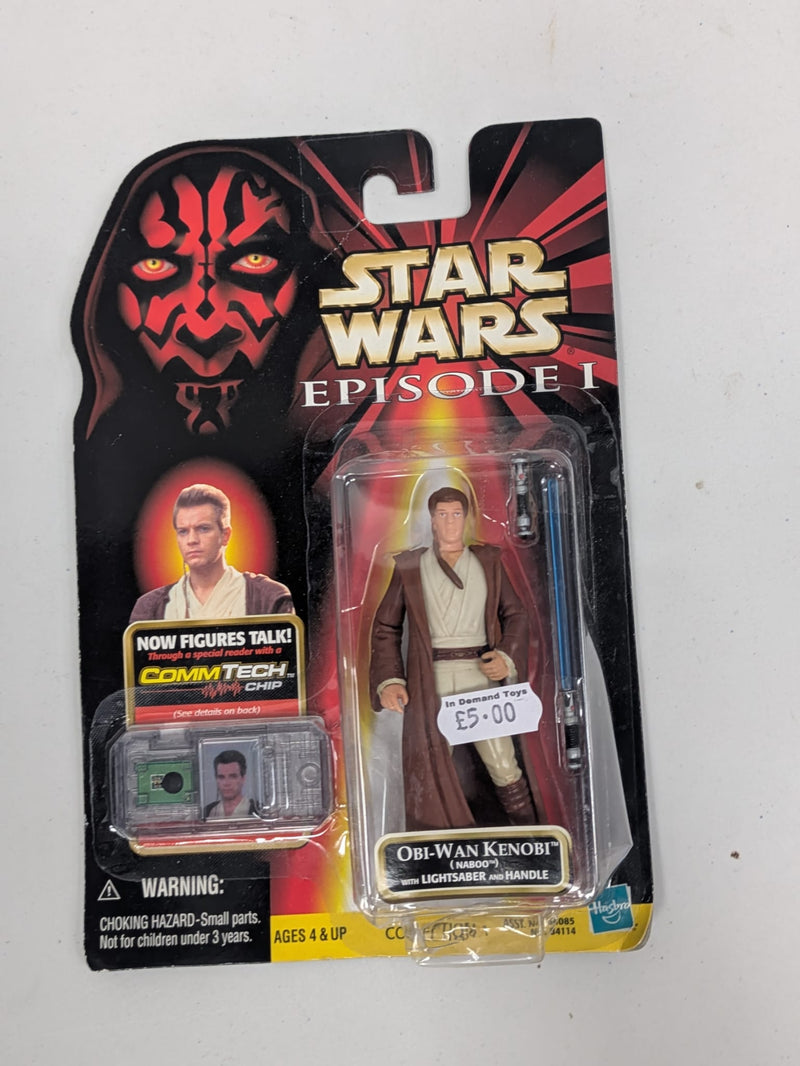 Star Wars Episode 1 Obi-Wan Kenobi (Naboo) with Lightsaber and Handle (Collection 1)  Comm Tech Chip (C)
