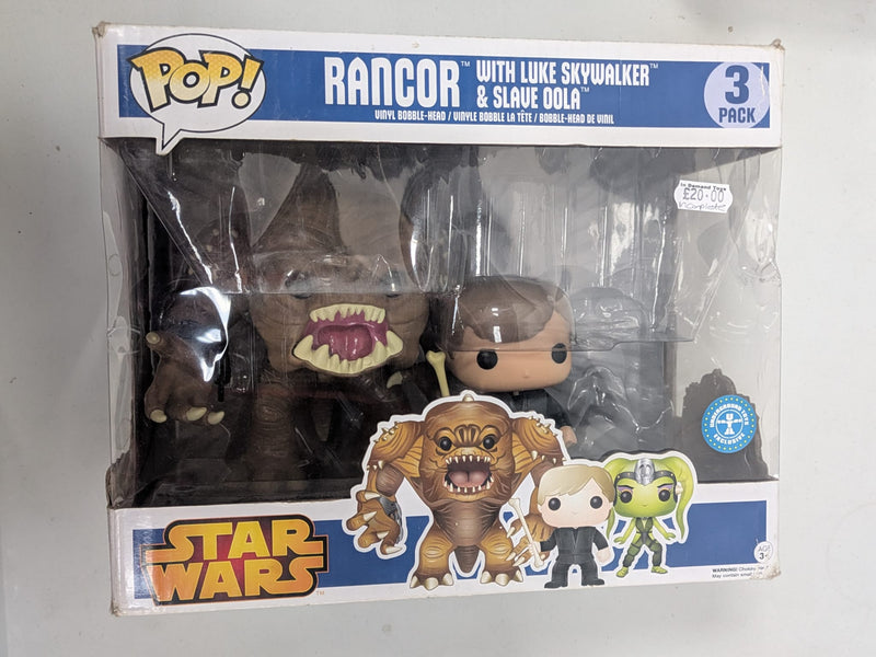 Star Wars Funko Pop Rancor with Luke Skywalker and Slave Oola