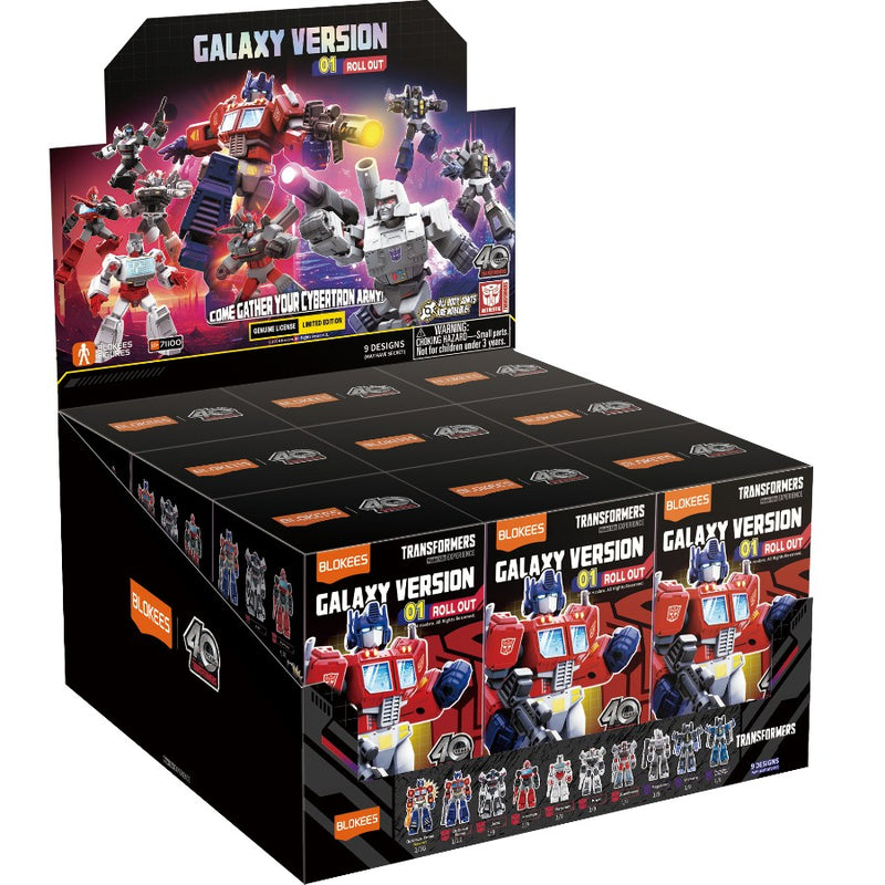 PRE-ORDER Transformers Blokees Galaxy Version 01 Roll Out BOX OF 9 FIGURES