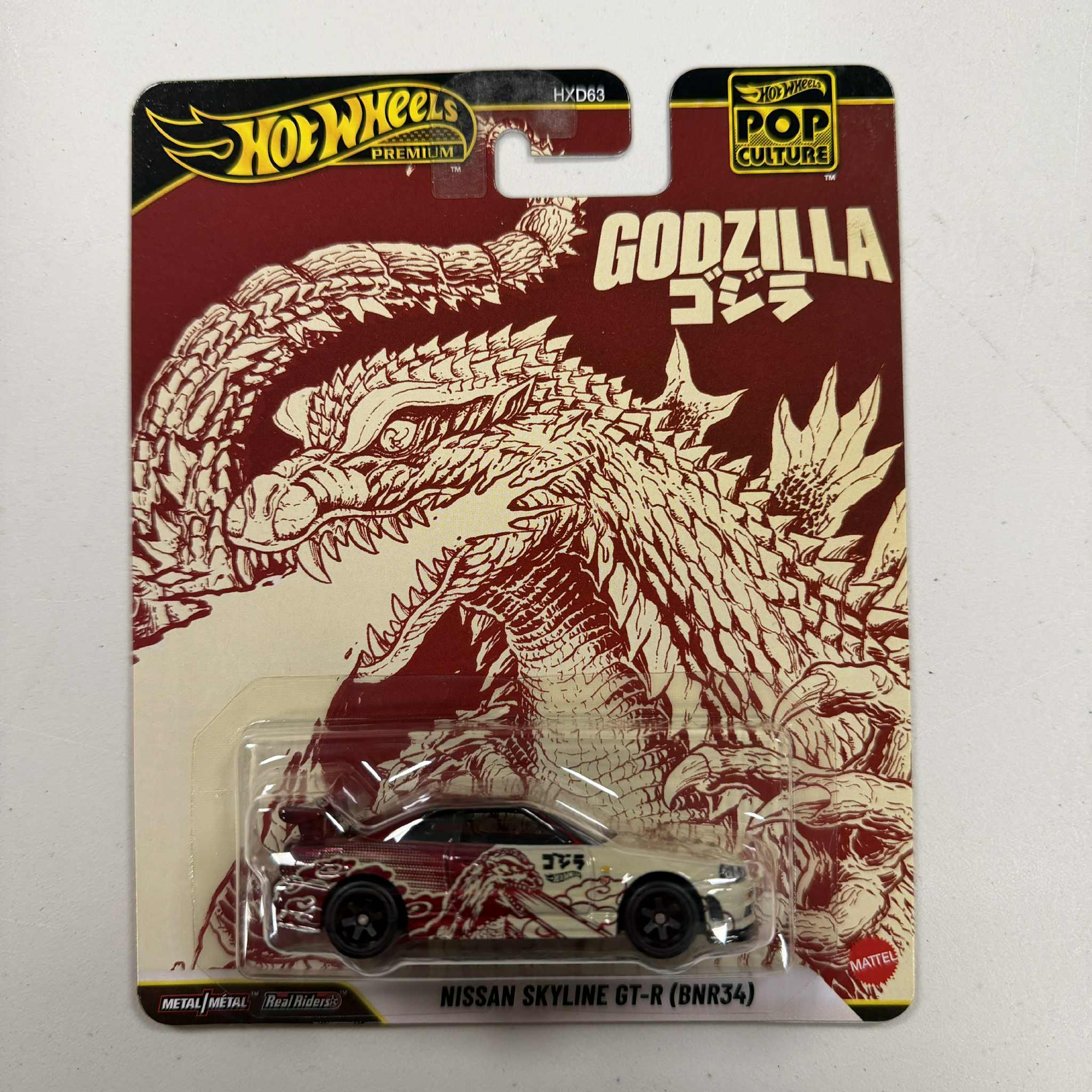 Hot Wheels Pop Culture Godzilla Nissan Skyline GT-R BNR34 (MAXIMUM