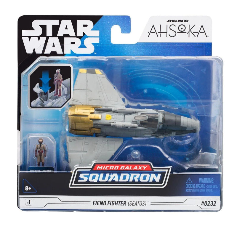 Star Wars Micro Galaxy Squadron Ahsoka Fiend Fighter with Star Navigator Guard