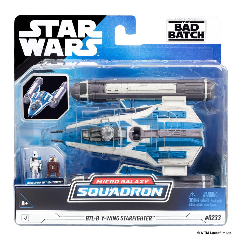 Star Wars Micro Galaxy Squadron The Bad Batch BTL-B Y-Wing Starfighter with Captain Rex